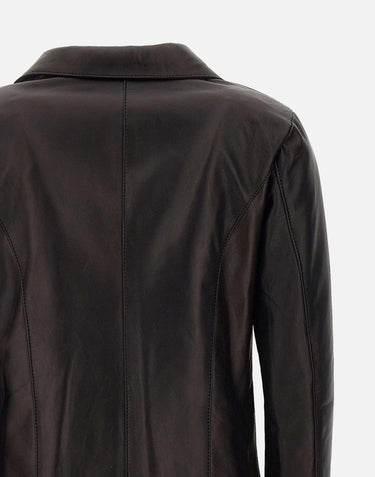 Giacca  "Ginger" in pelle GINGERX NERO MONO 