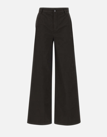 Pantaloni "Olimpia" in gabardina di cotone OLIMPIA BLACK TRUE AVENUE 