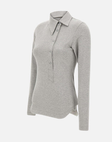 Polo asimmetrica grigio melange 260WCI00031 JJF006AA183 THE ATTICO