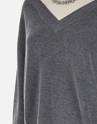 Maglia con ricami gioiello MF5126MA85Q 03738 LIU-JO 