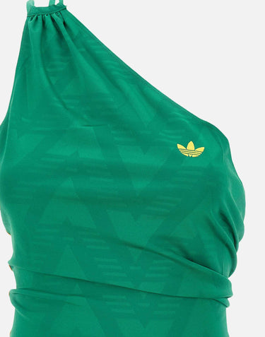 Top a spalla singola con ruches KD2970 GREEN ADIDAS 