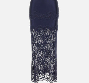 Gonna midi in pizzo e jersey 26AJJU021PA0170 P481 RABANNE 