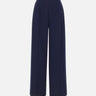Pantaloni in crêpe a vita alta P16523 NAVY NISSA 