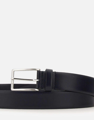Cintura in pelle liscia con fibbia ad ardiglione 50491834 410 BOSS 