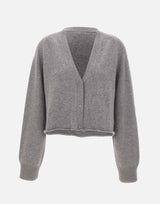 Cardigan cropped in misto lana e cashmere F5LAWOCA369 100 LANEUS 