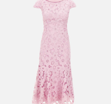 Abito midi in pizzo con scollo sulla schiena 254MP PINK SELF-PORTRAIT 