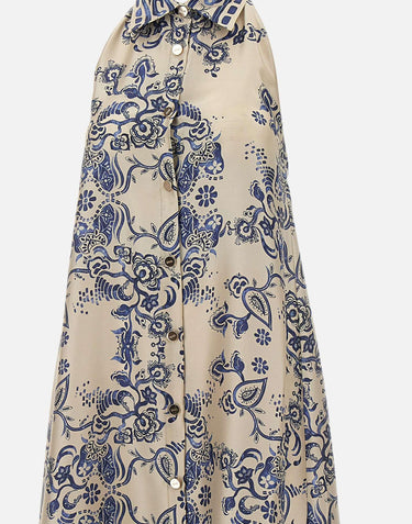 Abito lungo con stampa foulard CA6332TS555 P9652 LIU-JO 
