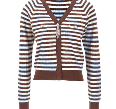 Cardigan in misto cotone a righe CA6067MS52G C3975 LIU-JO 