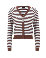 Cardigan in misto cotone a righe CA6067MS52G C3975 LIU-JO 