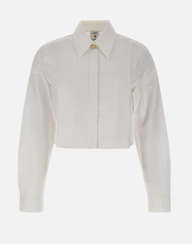 "Cotton monogram cropped shirt" WAW25SH217 01 CASABLANCA 