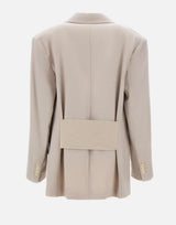 "Relaxed Double Breasted Jacket" 1325WJK006442A PUMICE VICTORIA BECKHAM 