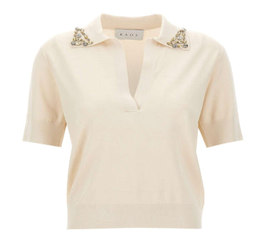 Polo con ricamo gioiello SP1NT009 1096 KAOS 