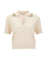 Polo con ricamo gioiello SP1NT009 1096 KAOS 