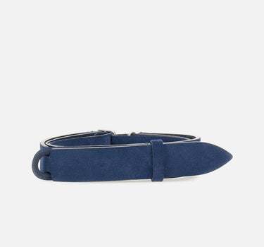 Cintura "Nobukle Bull" in suede spazzolato NB0060 BLU ORCIANI 