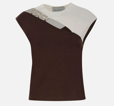 Top bicolor con anelli SP1NT008 6A44 KAOS 