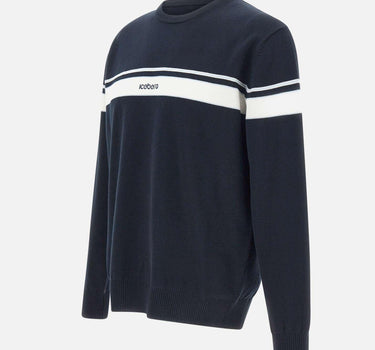 Maglia girocollo con righe e logo A0039505 6689 ICEBERG 