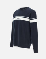 Maglia girocollo con righe e logo A0039505 6689 ICEBERG 