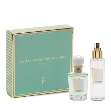 Gift Box Fragranza Ambiente 100ml + Fragranza Tessuti 100ml "Verde Lorena" GIFTBOXVLTFU 100ML TEATRO FRAGRANZE UNICHE FIRENZE 