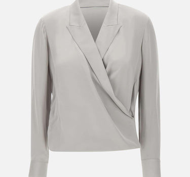 Blusa in seta "Pk label wrap" O1102503 B6M THEORY 