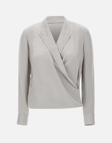 Blusa in seta "Pk label wrap" O1102503 B6M THEORY 