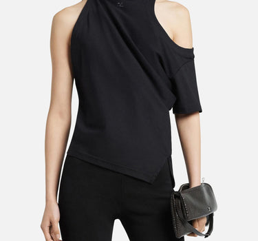 "Twisted jersey t-shirt" 425JTS231JS0233 BLACK COURREGES 