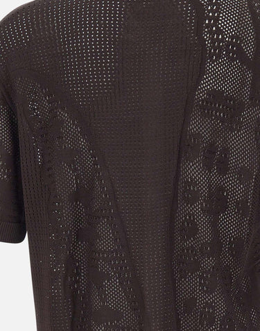 Camicia in maglia di pizzo con coccodrillo AH0796 3LA LACOSTE 