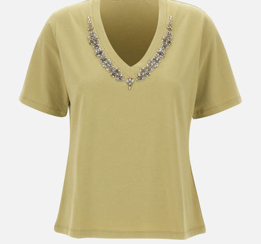 T-shirt con ricamo gioiello G339Z000547N 0A5 ELENA MIRO' 