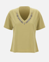 T-shirt con ricamo gioiello G339Z000547N 0A5 ELENA MIRO' 