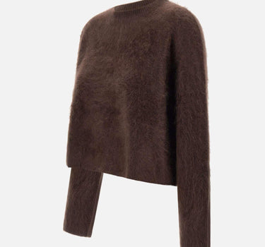 "Brushed crewneck" 24084 MOCHA SOFT GOAT 