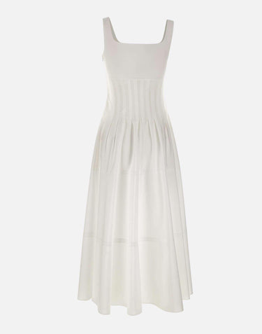 Abito in popeline con gonna ampia 2616221022600 001 MAX MARA STUDIO 