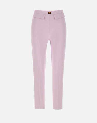 Pantaloni slim in crêpe con placca logo PA07751E2 544 ELISABETTA FRANCHI 