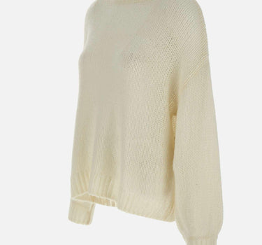 "Loose stitch crewneck" 24564 IVORY SOFT GOAT 