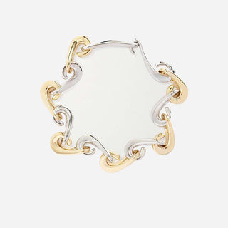 "New organic necklace with alternating gold and silver links" 25ABB0431MET767 M715 RABANNE 