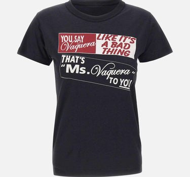 T-shirt in cotone stampata VAQ11T008 BLACK VAQUERA 