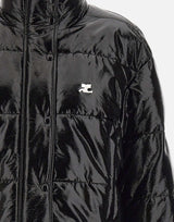 "Cropped Vinyl Puffer Jkt" 323CMA106VY0016 BLACK COURREGES 
