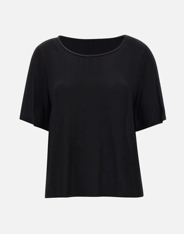 Blusa con profilo in raso SP1OR011 0001 KAOS 