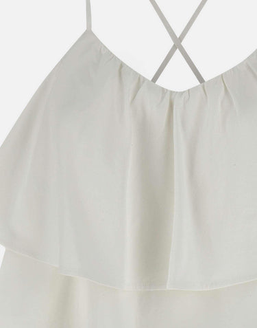 "Tank top volant mixed fabric" T35218 31 SUN68 