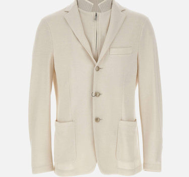Blazer con pettorina in cotone e lino M75GIAM15 TES0M2000201 ELEVENTY 
