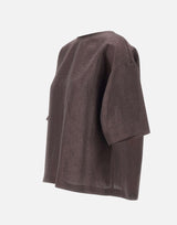 Blusa in misto lino laminata 50560291 207 BOSS 