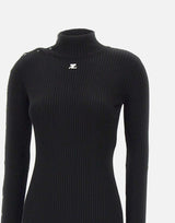 Abito lungo "Reedition Knit Dress" 325MRO692FI0001 BLACK COURREGES 