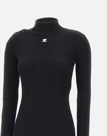 Abito lungo "Reedition Knit Dress" 325MRO692FI0001 BLACK COURREGES 