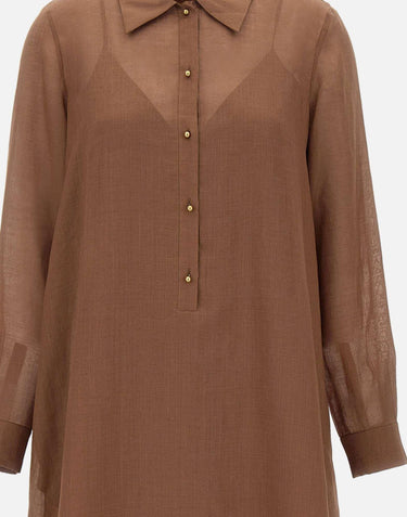 Abito chemisier in garza ramié ricamata 2616231012600 062 MAX MARA STUDIO 