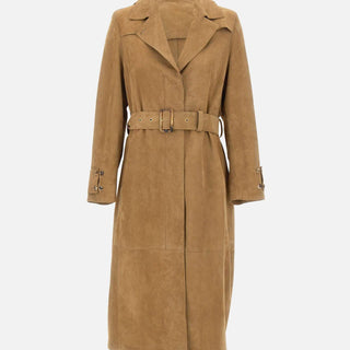 Trench in suede con cintura in vita GWP02565 P00230315155 GOLDEN GOOSE 
