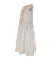 Abito lungo con pizzo floreale W06040581 WHITE MAURIZIO MYKONOS 
