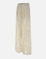 Pantalone "Floral Embroidery" RP16553 CREAM NISSA 