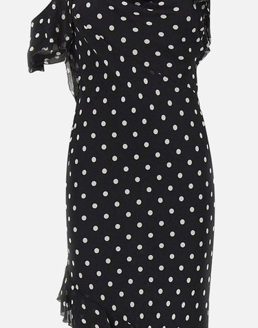 Abito lungo in georgette a pois 176XB BLACK SELF-PORTRAIT 