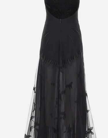 Abito lungo in tulle con ricami 4A430A F0990 BLUMARINE 