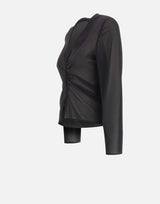 Blusa con zip e arricciatura S52NH0047 M35468900 MM6 MAISON MARGIELA 