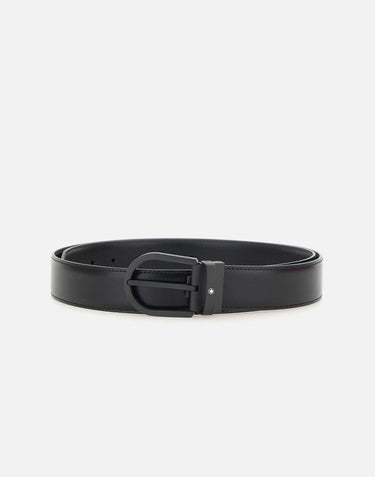Cintura "Horseshoe Pin Buckle" in pelle 199650 BLK MONTBLANC 