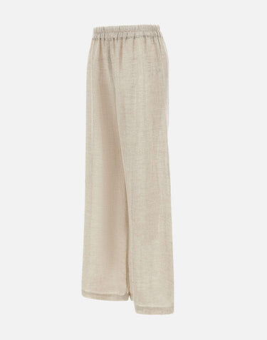 Pantaloni in lino W01281081 LTBROWN MAURIZIO MYKONOS 